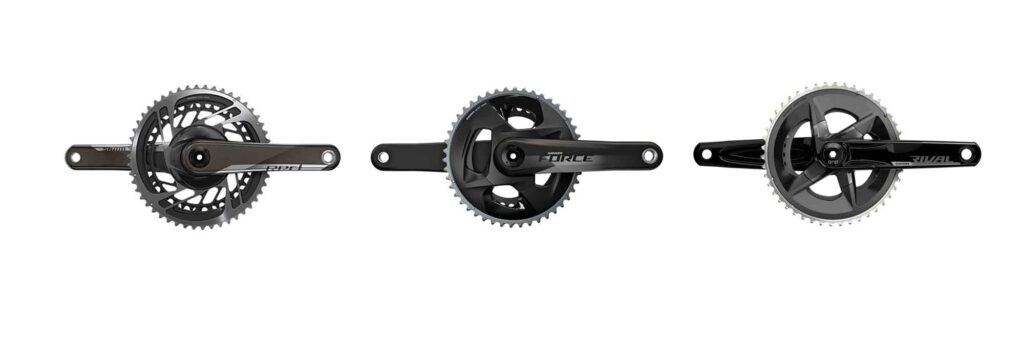 SRAM eTap クランクセットグレード別の重量と価格