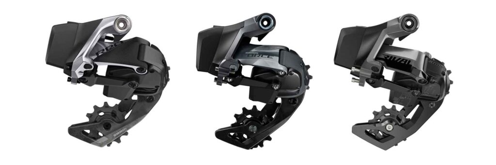 SRAM eTap リアディレイラー グレード別の重量と価格