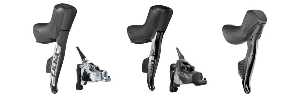 SRAM eTap シフトブレーキシステムグレード別の重量と価格